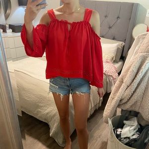 Red Off Shoulder Blouse